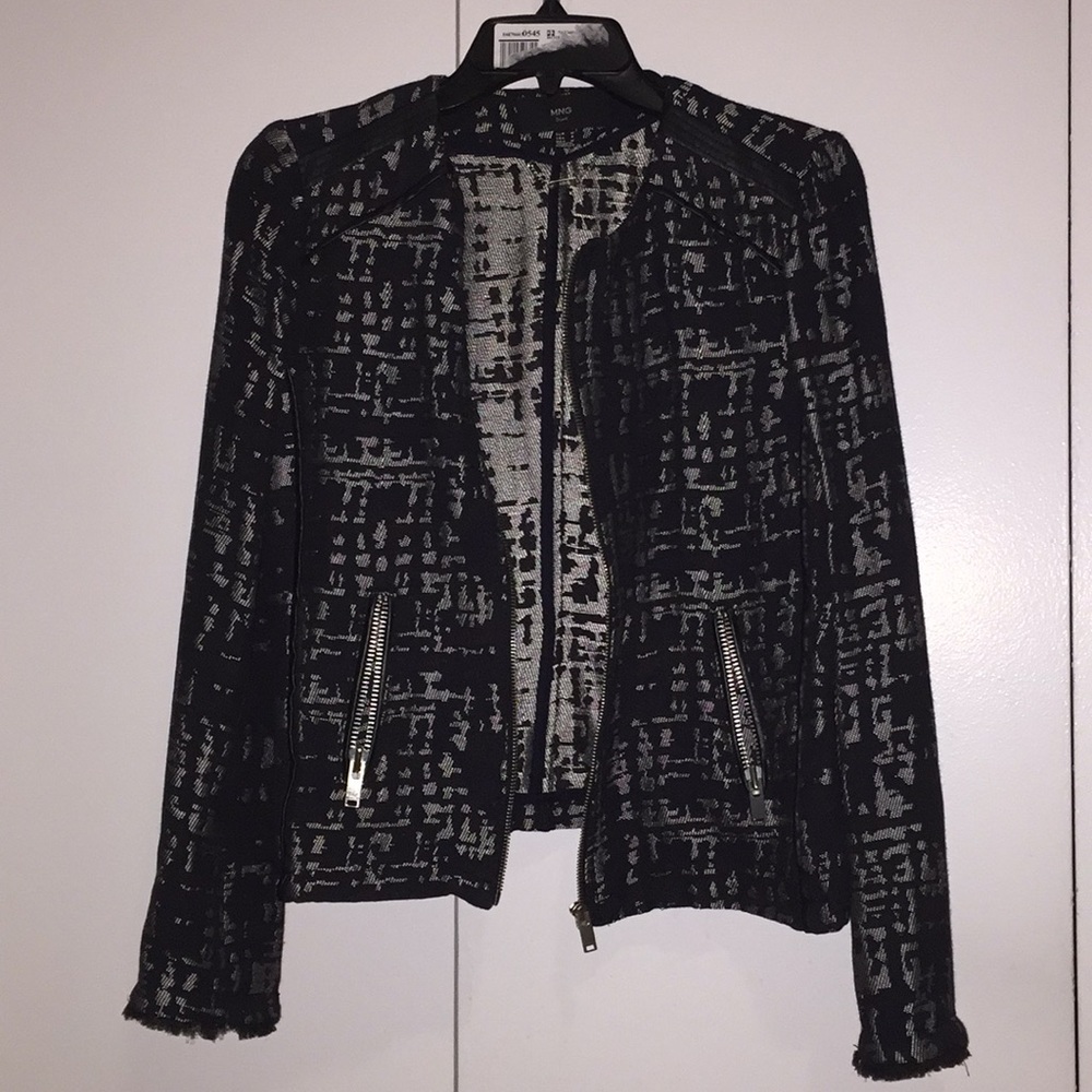 Speckled asymmetrical mango jacket